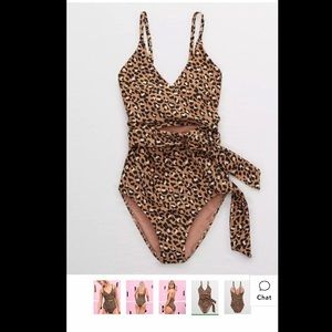 Aerie one piece swimsuit, leopard size small